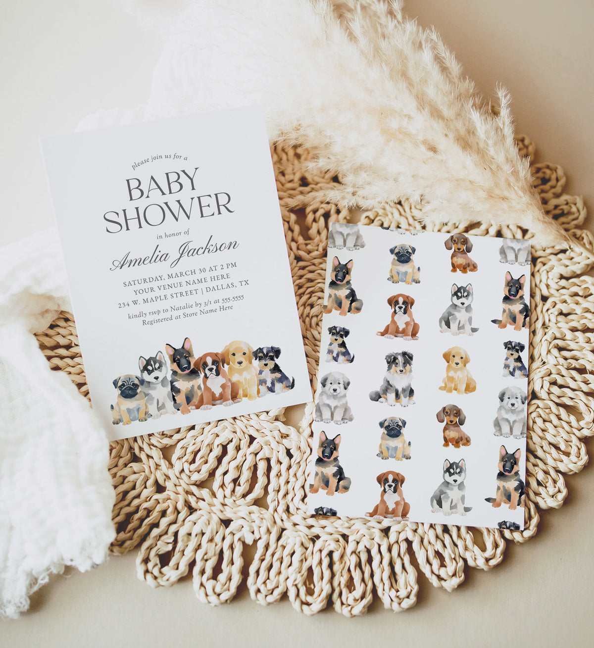 Puppy Baby Shower Invitation Template