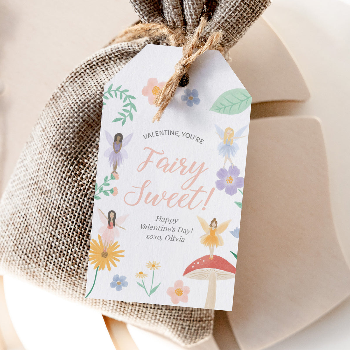 Fairy Valentine's Tag Template