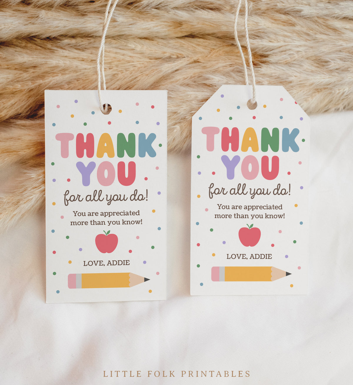Pastel Rainbow Teacher Appreciation Tag Template