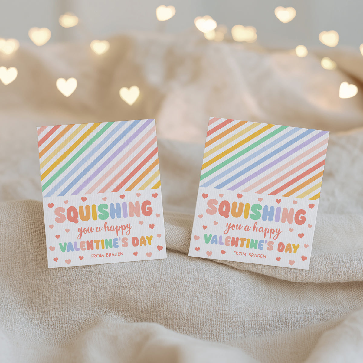 Squish Toy Valentine's Bag Topper Template