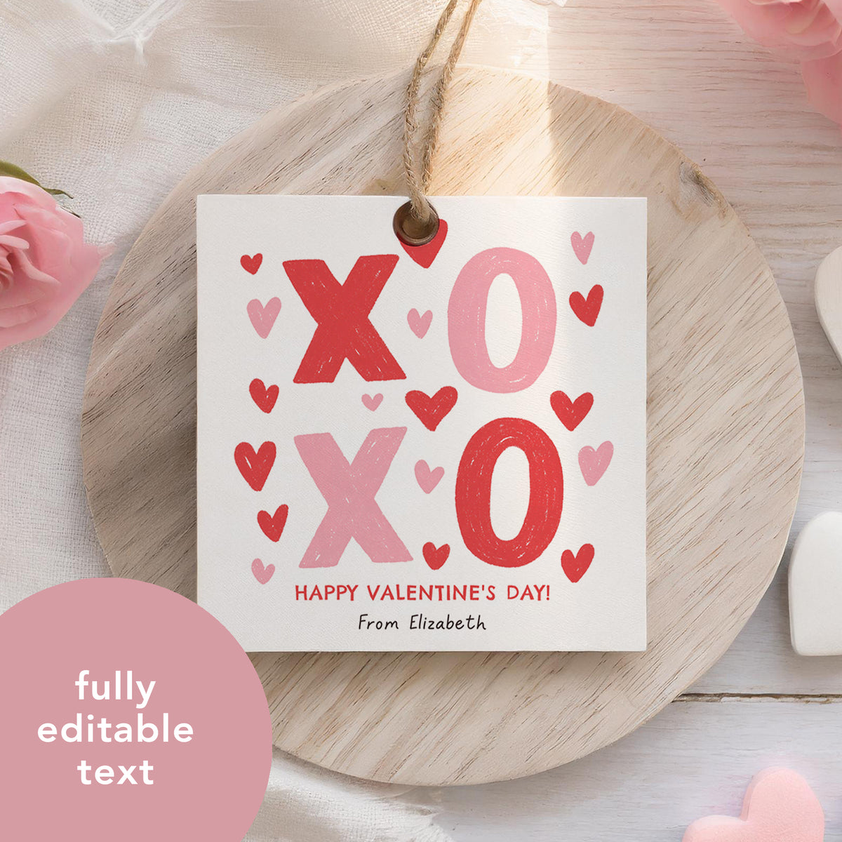XOXO Valentine's Tag Template