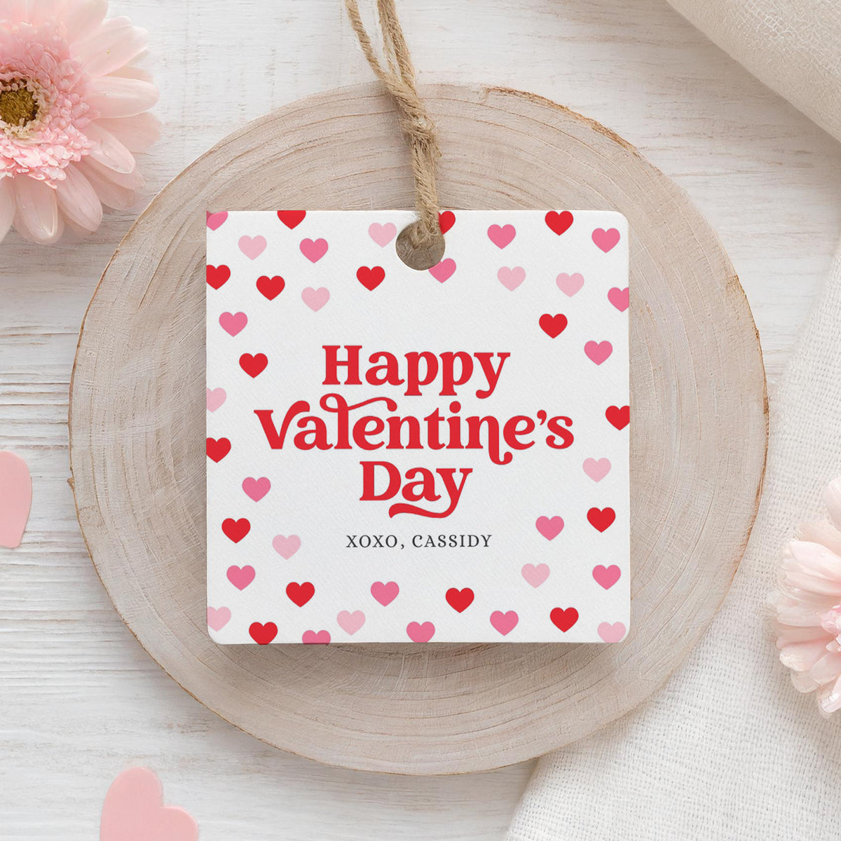 Hearts Valentine's Tag Template