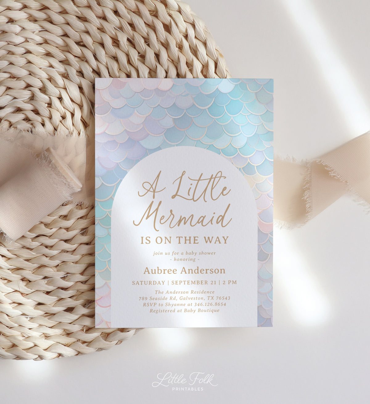Mermaid Scales Baby Shower Invitation