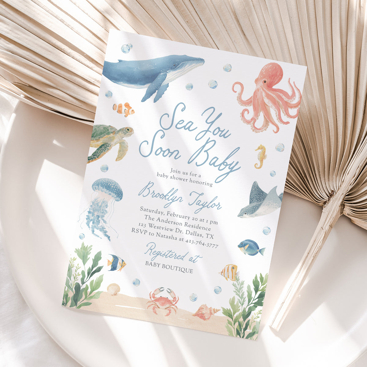 Sea You Soon Baby Shower Invitation