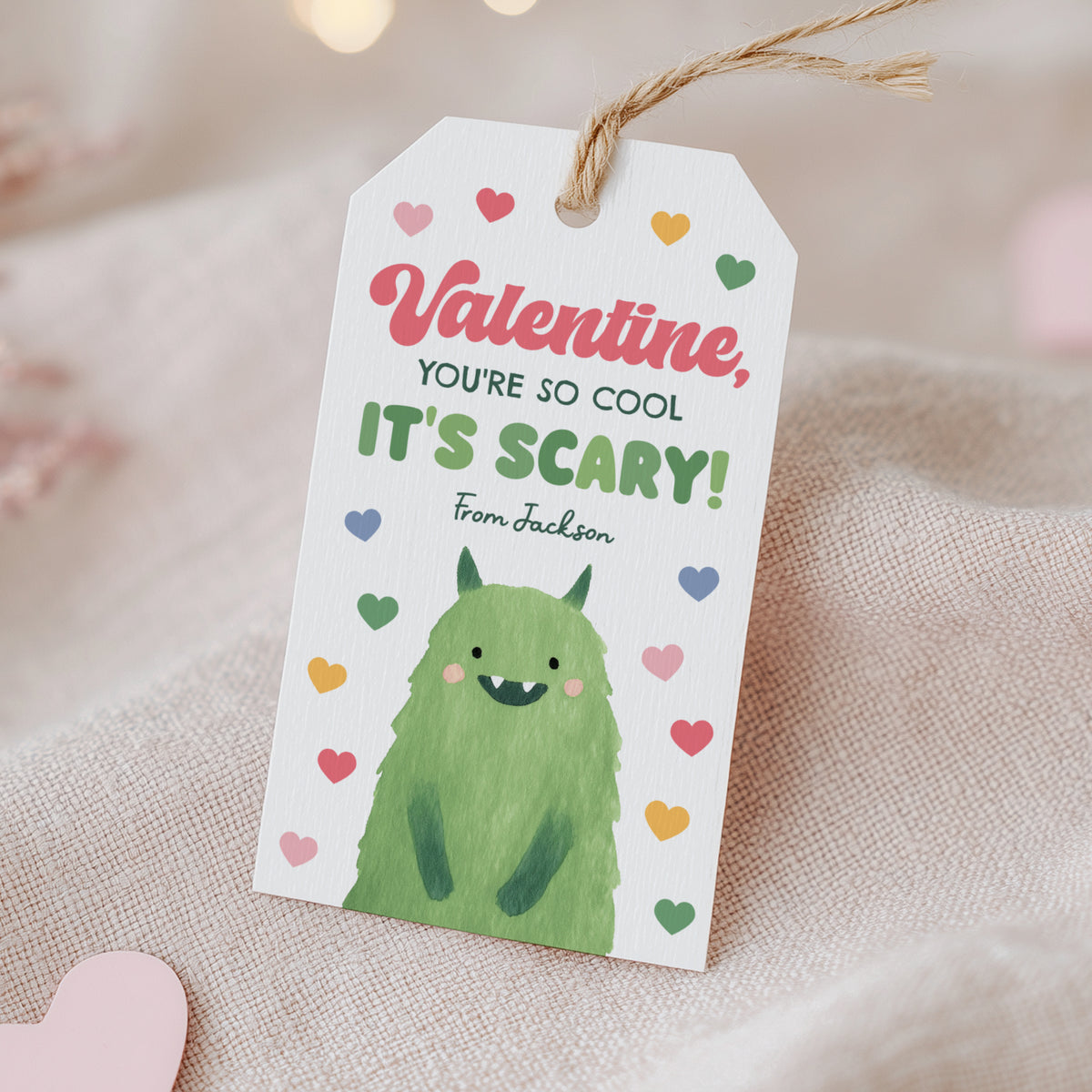 Monster Valentine's Tag Template