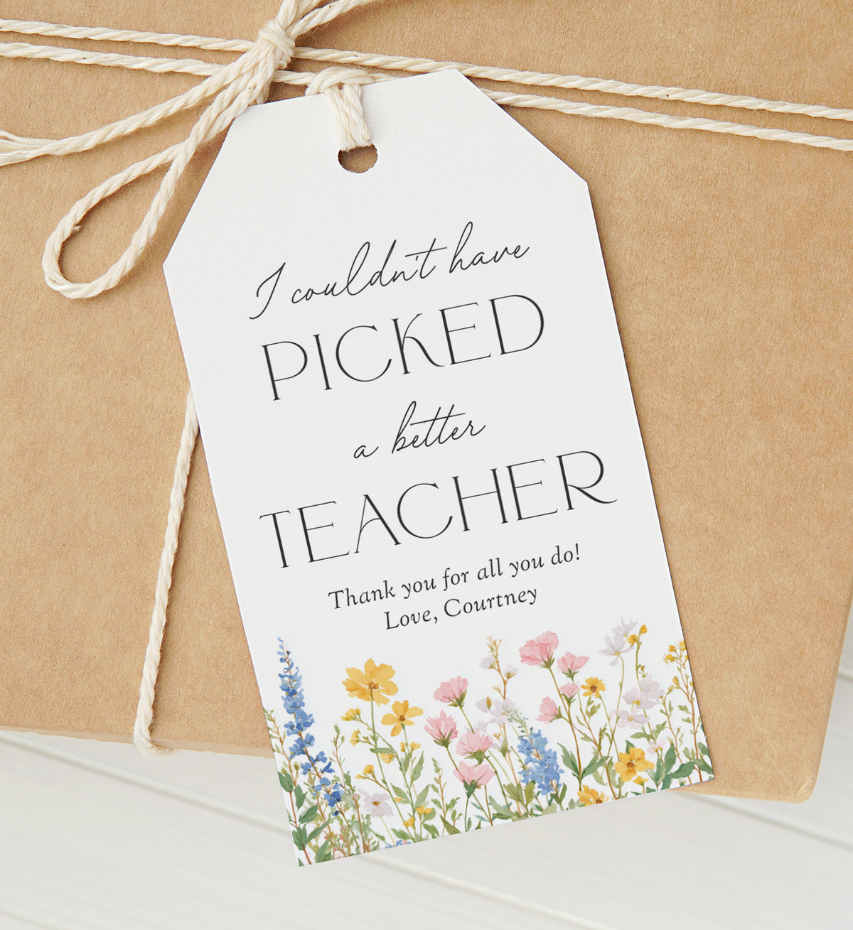I Couldn't Have Picked a Better Teacher - Teacher Appreciation Tag Template