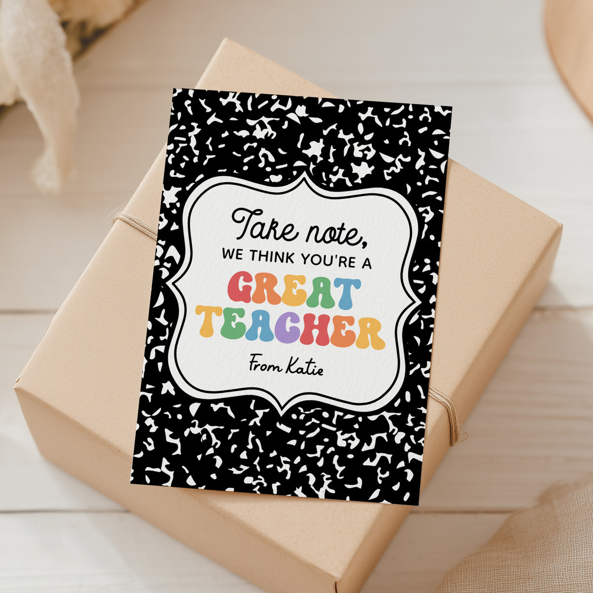 Journal Teacher Appreciation Tag Template