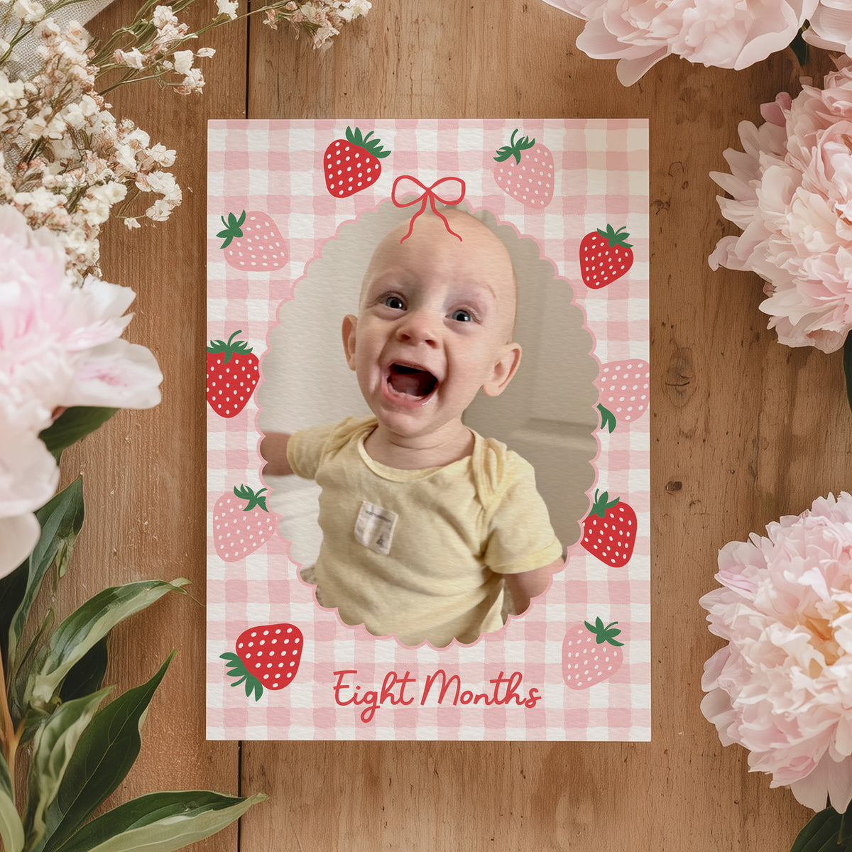 Strawberry First Birthday Monthly Photo Banner