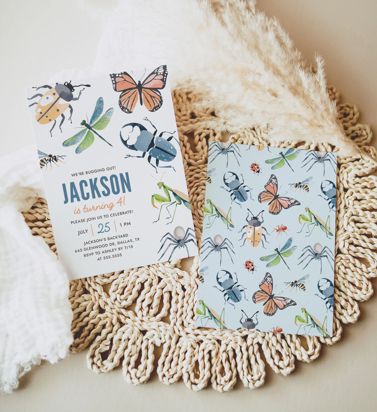 Editable Bug Birthday Party Invitation Template