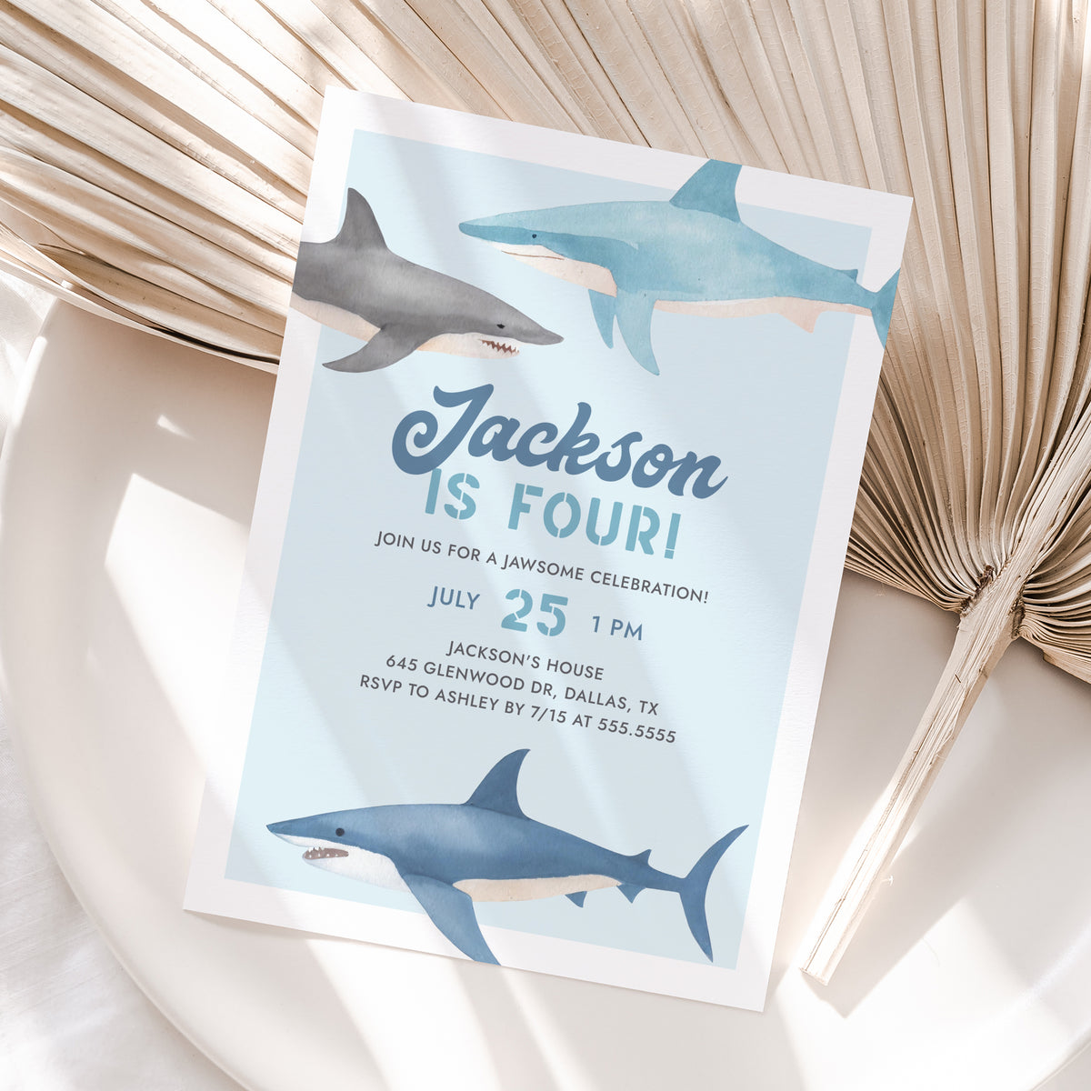 Shark Birthday Invitation