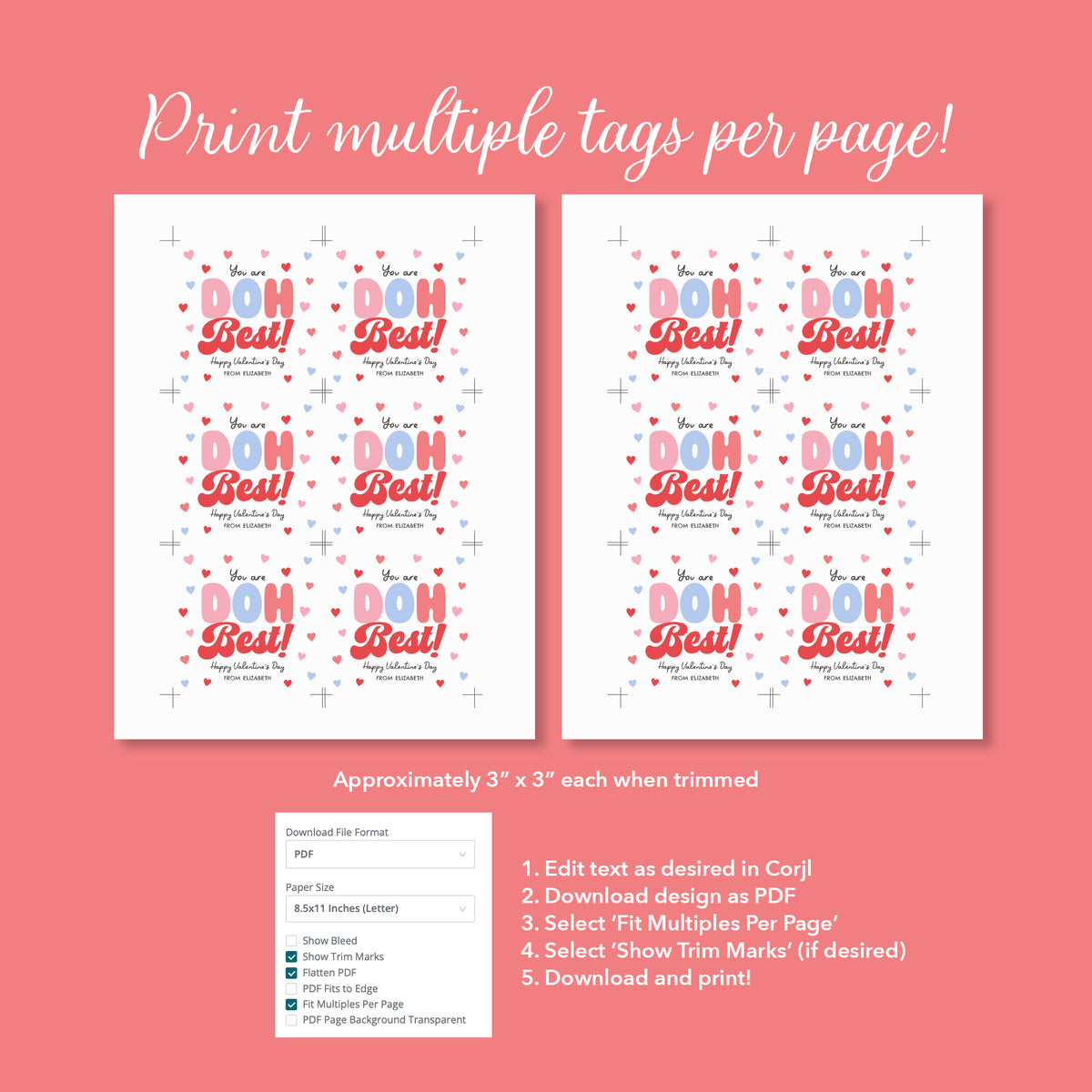 You Are Doh Best Valentine's Tag Template