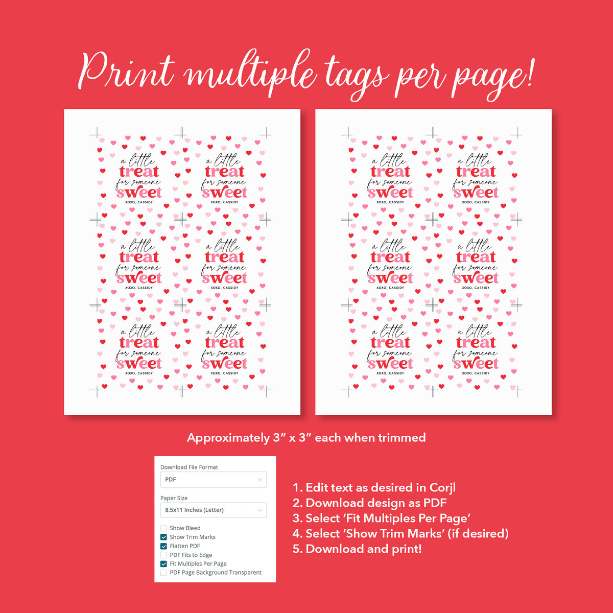 A Little Treat Valentine's Tag Template