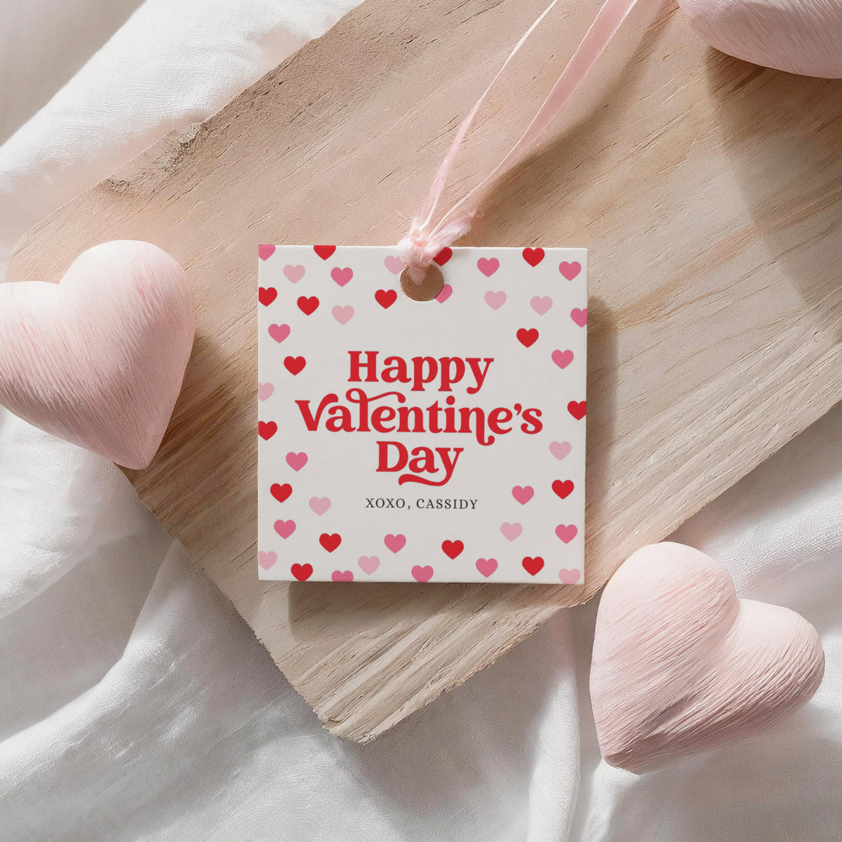 Hearts Valentine's Tag Template