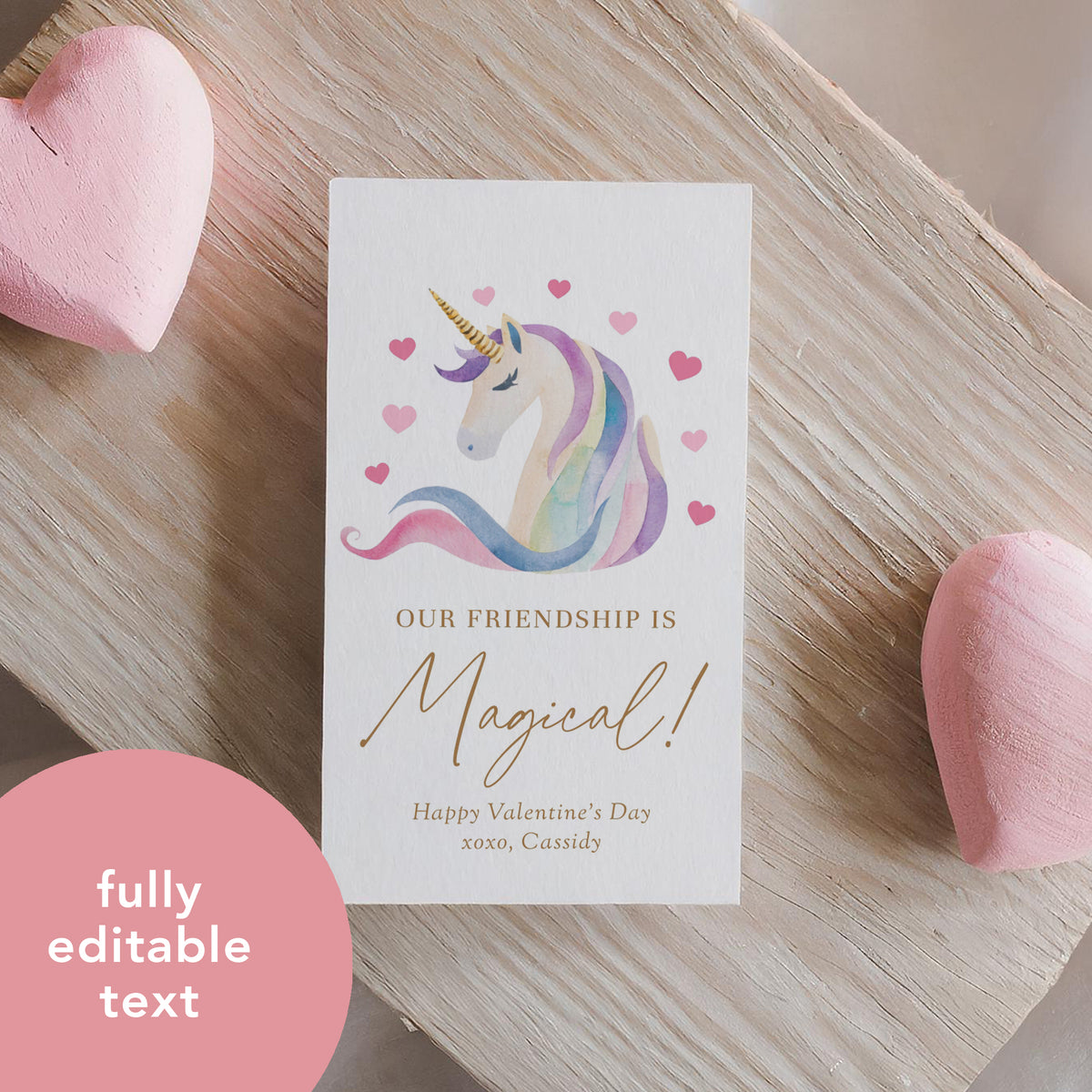Unicorn Valentine's Tag Template