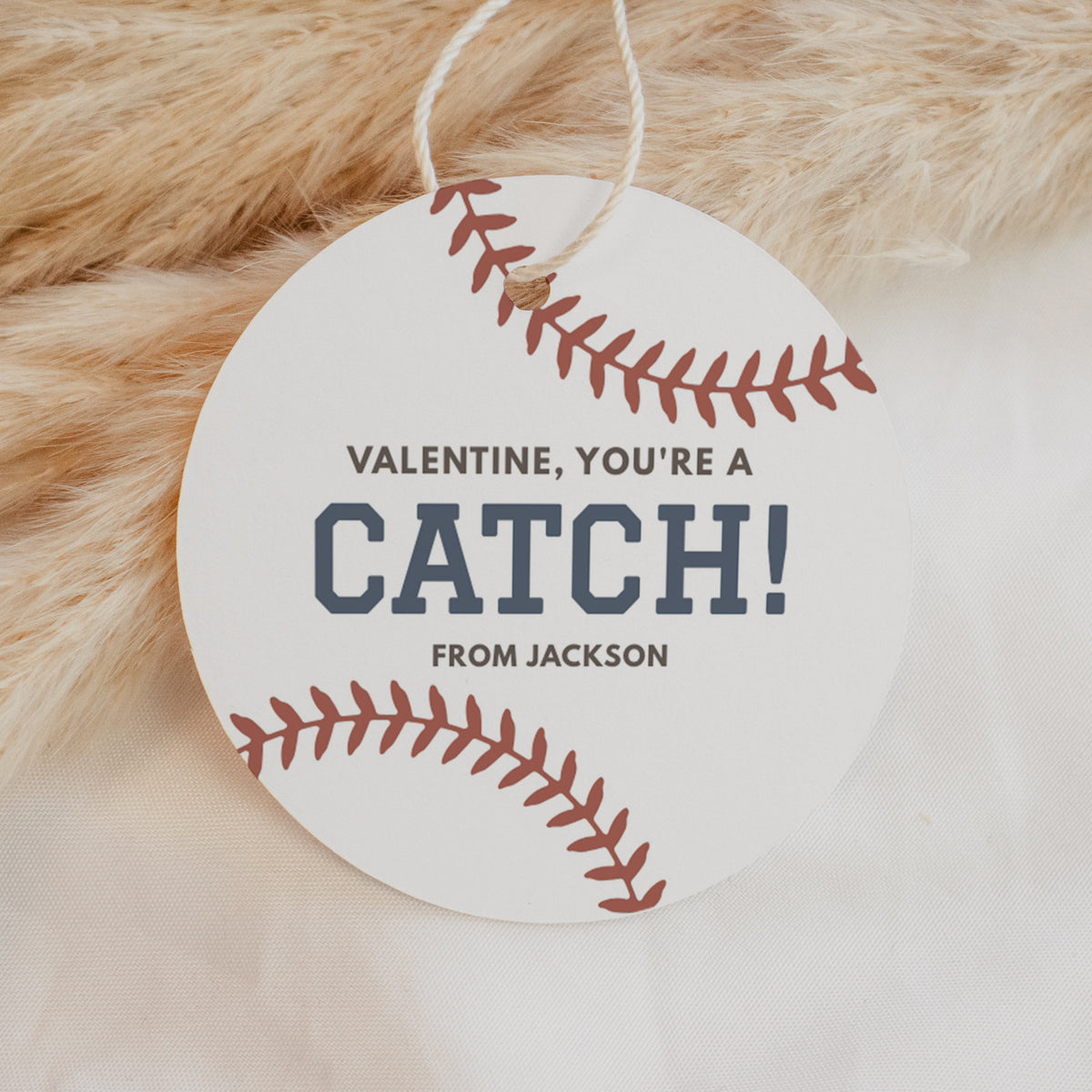 Baseball Valentine's Tag Template