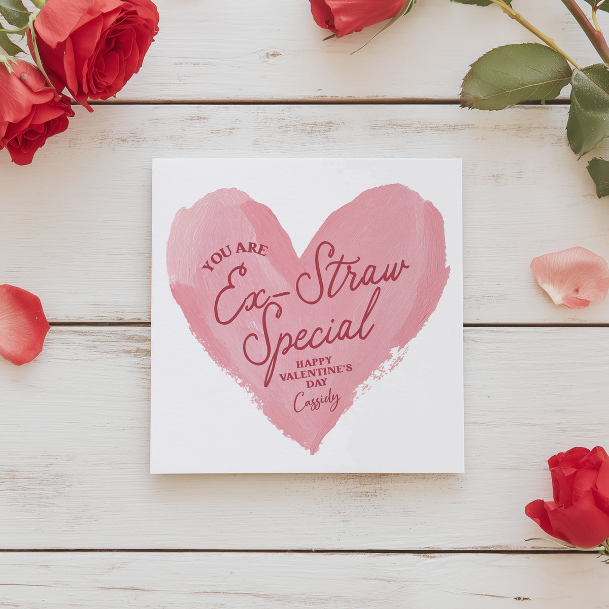 Ex-Straw Special Heart Valentine's Card Template