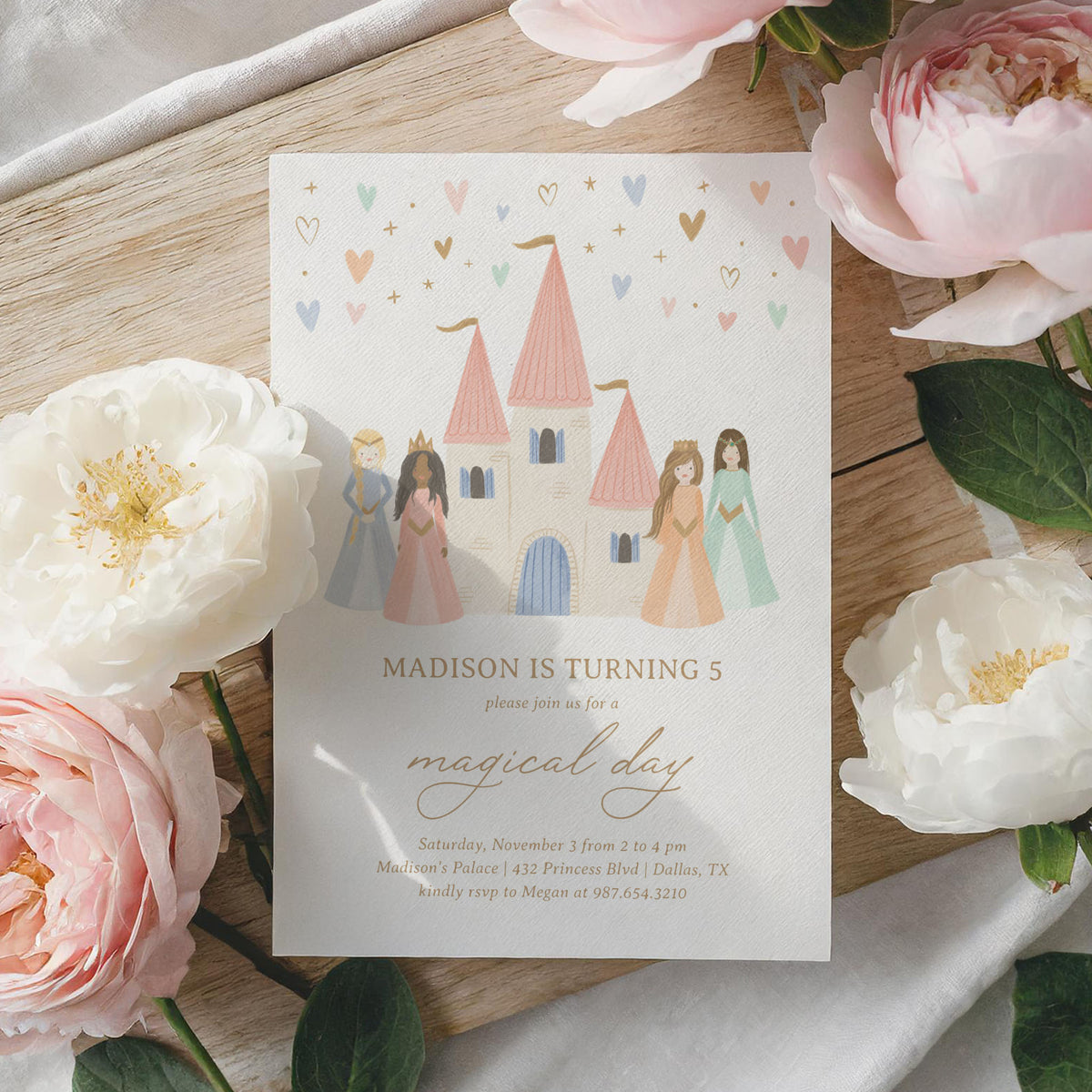 Pastel Princess Birthday Invitation