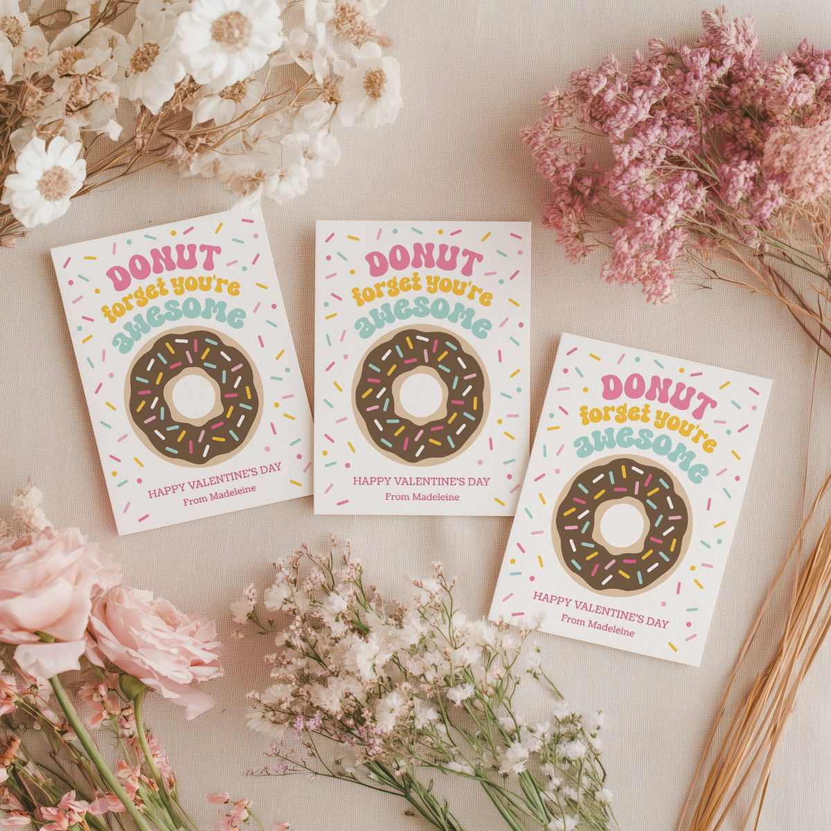 Chocolate Donut Valentine's Card Template