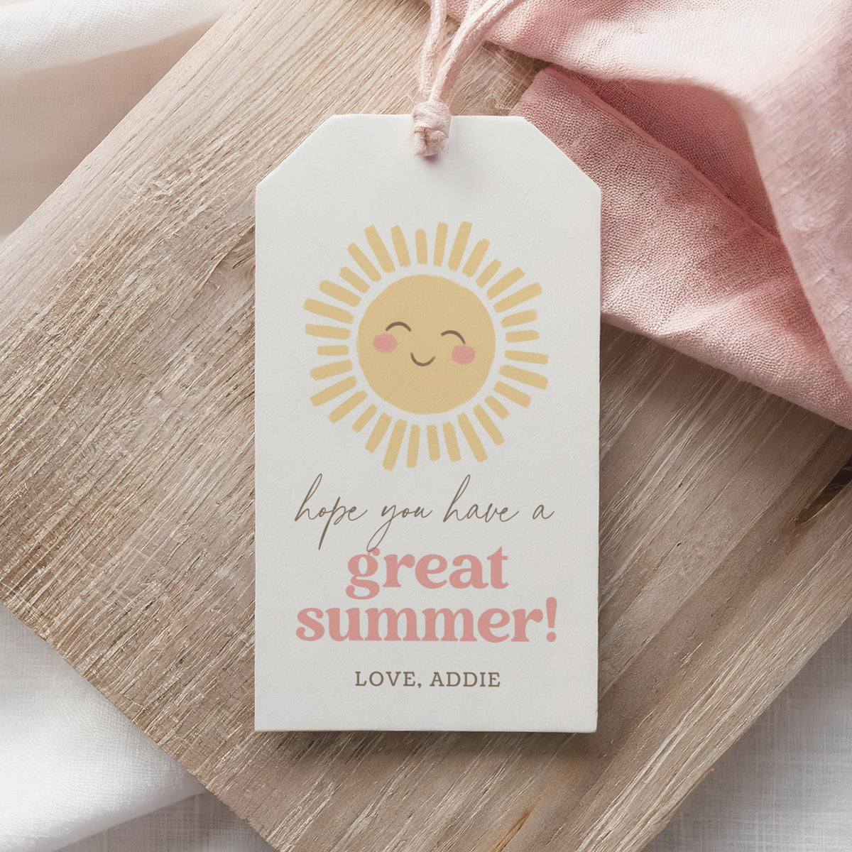 Sunshine Teacher Appreciation Tag Template