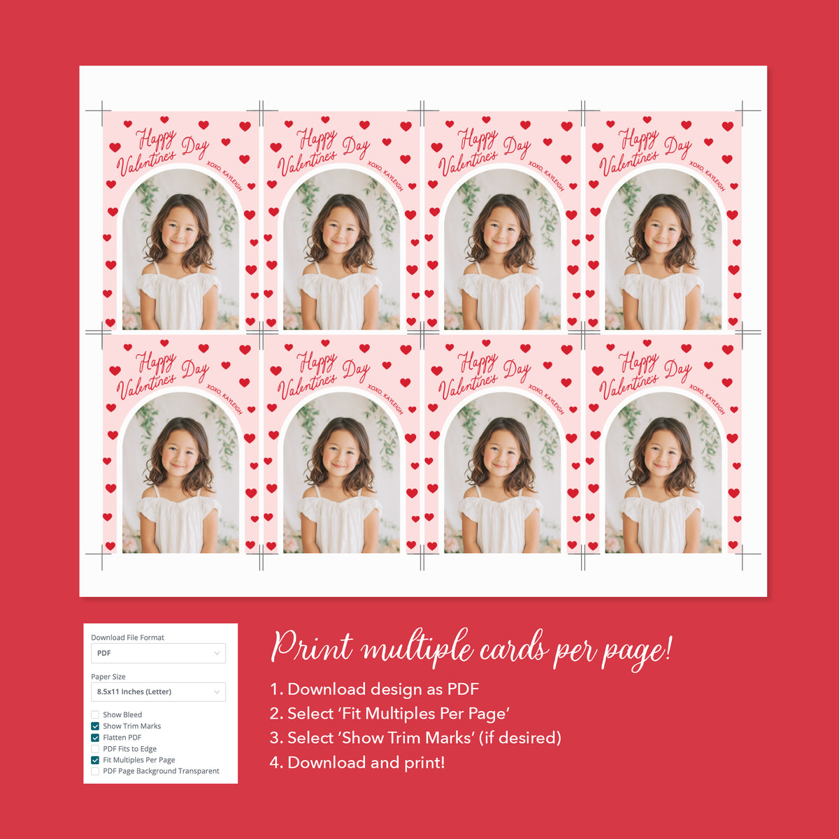 Photo Arch Valentine's Card Template