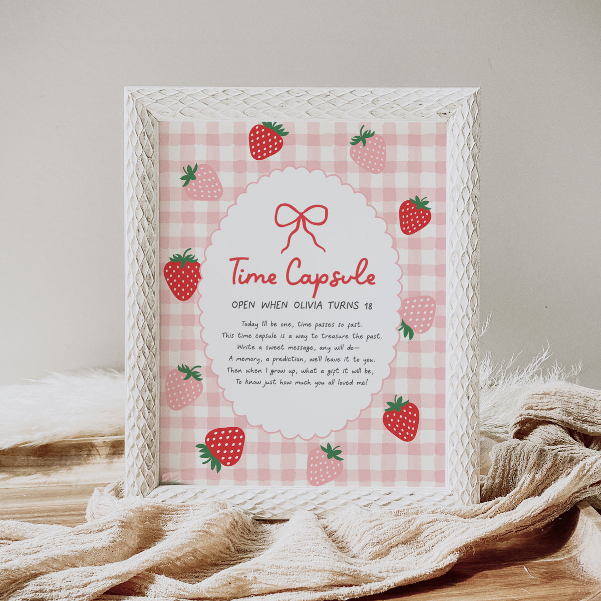 Strawberry First Birthday Time Capsule