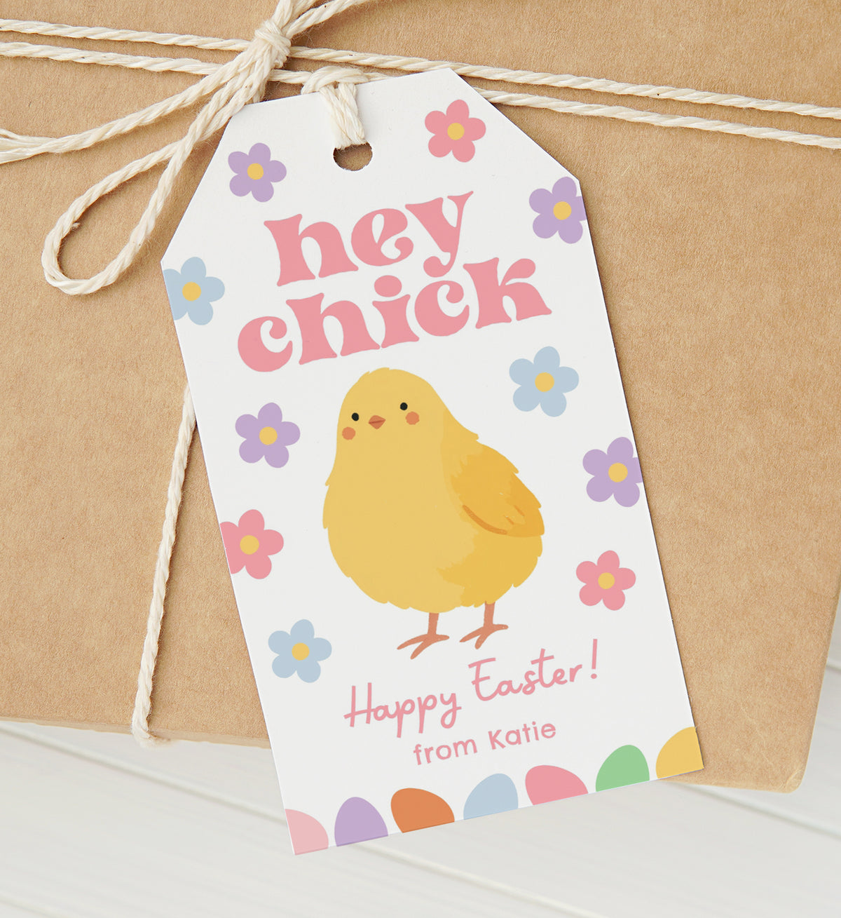 Hey Chick Easter Tag