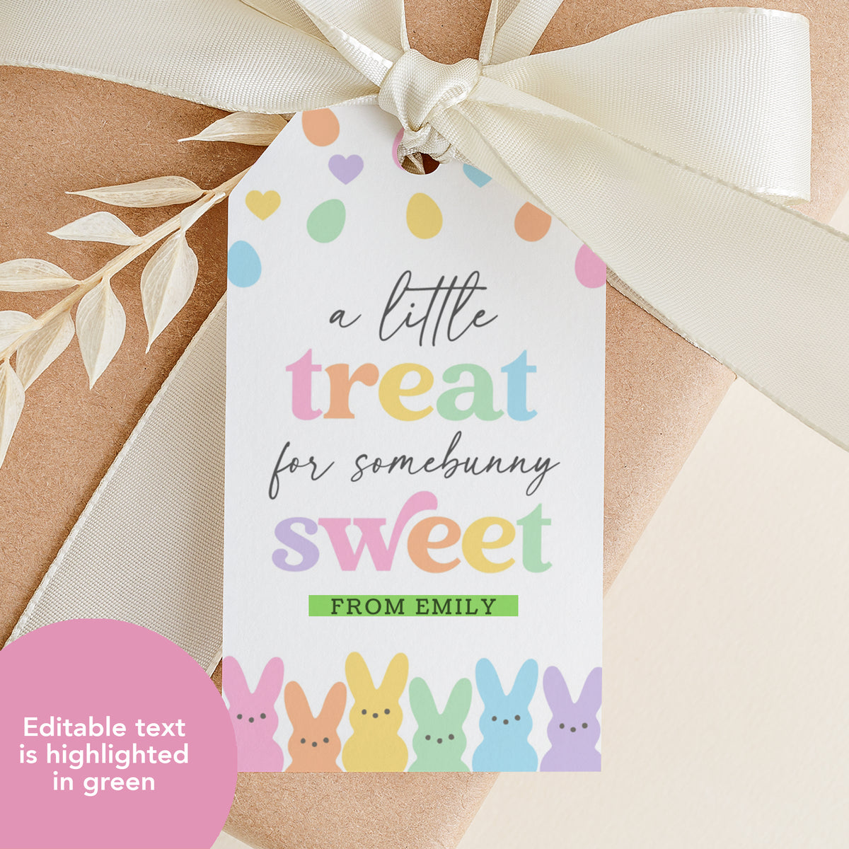 Little Treat Easter Tag Template