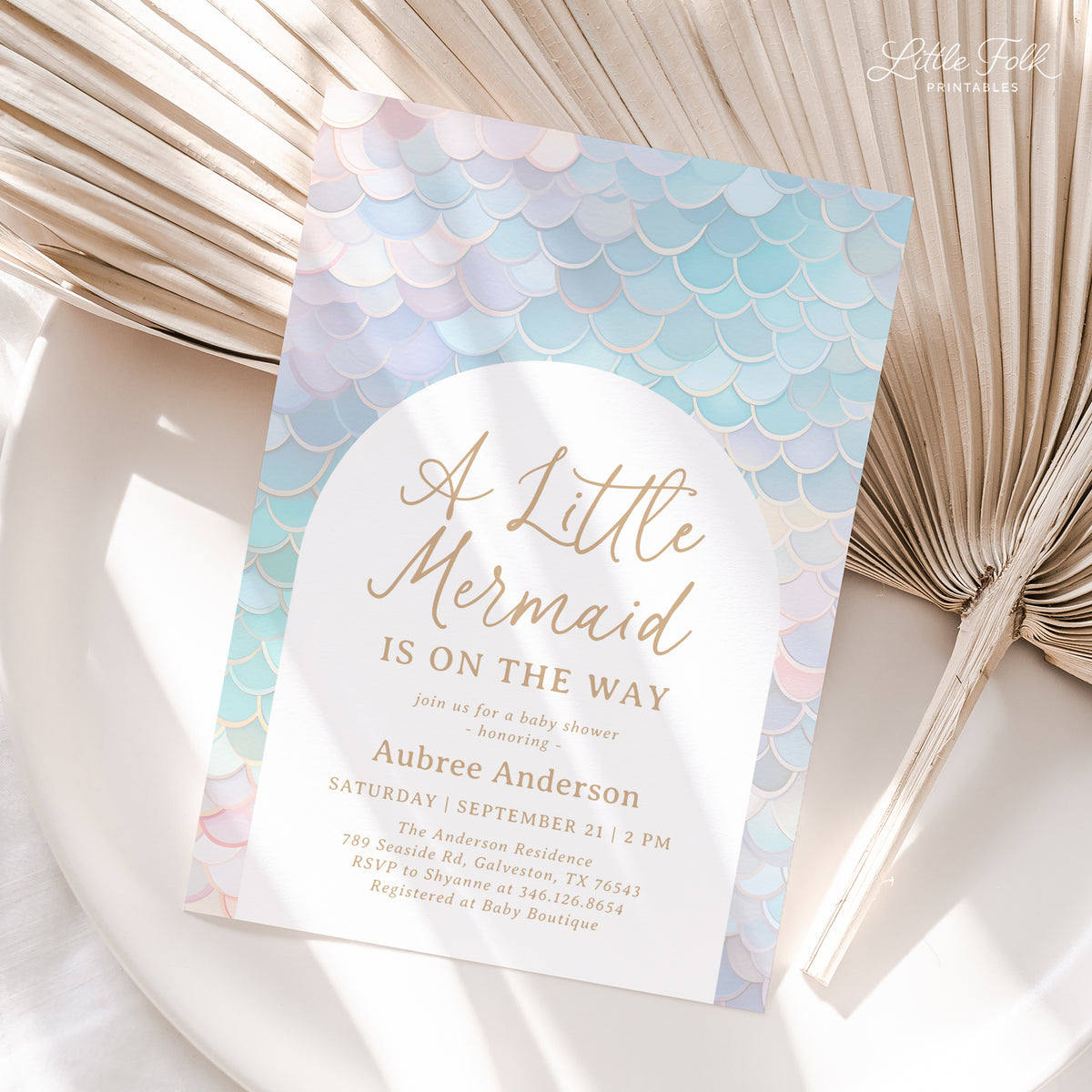 Mermaid Scales Baby Shower Invitation