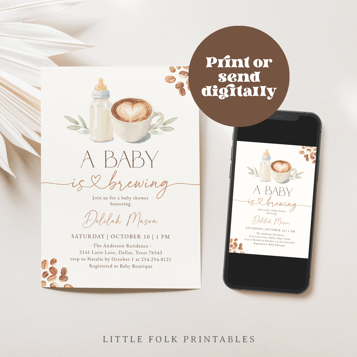Coffee Baby Shower Invitation