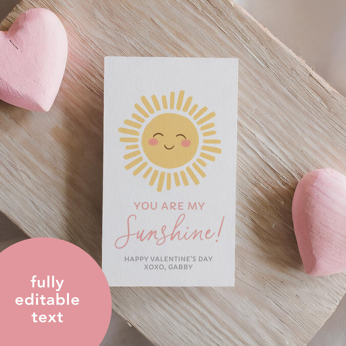 Sunshine Valentine's Tag Template