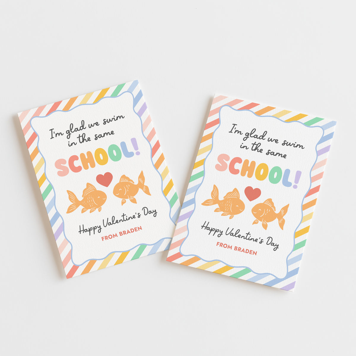 Gold Fish Valentine's Card Template