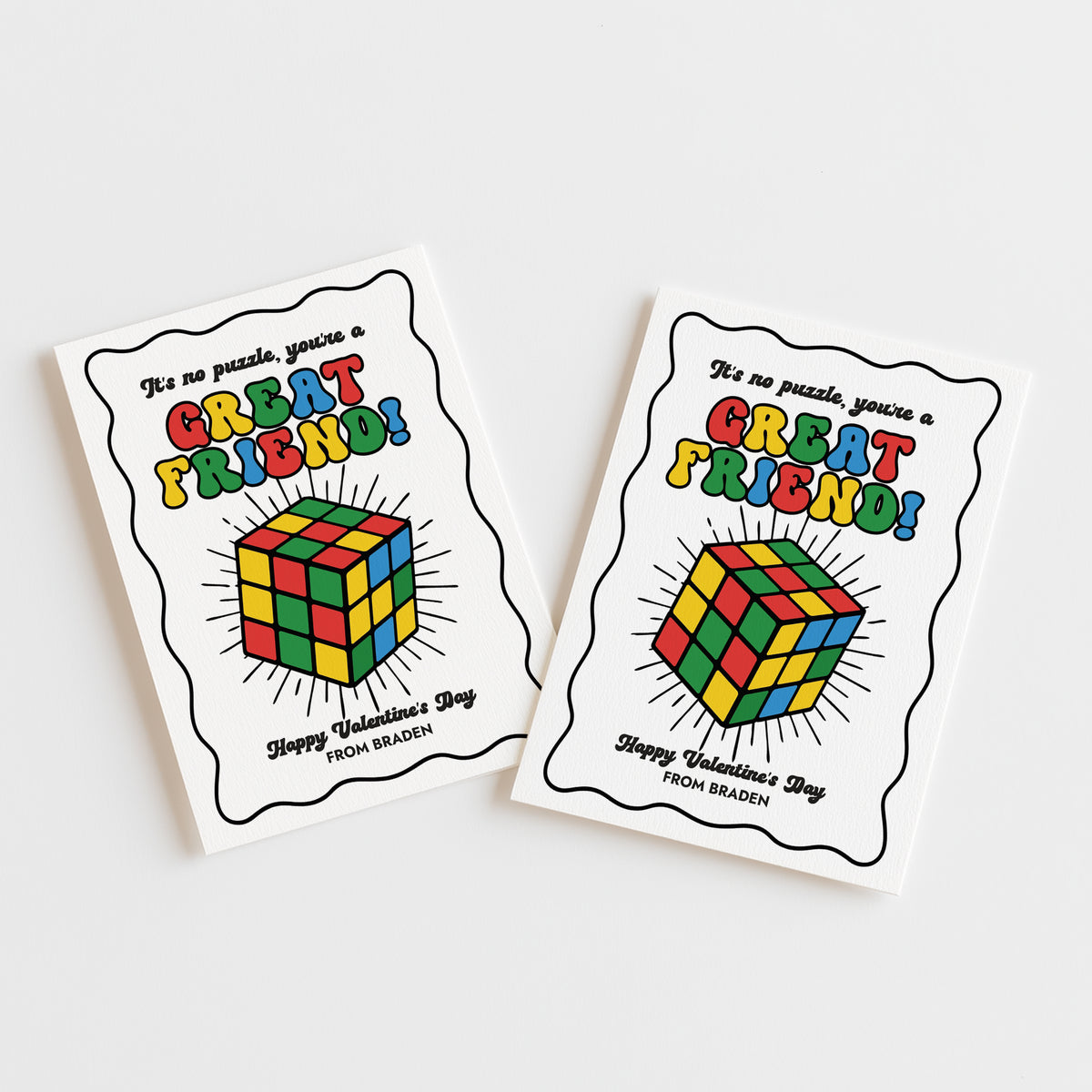 Puzzle Cube Valentine's Card Template