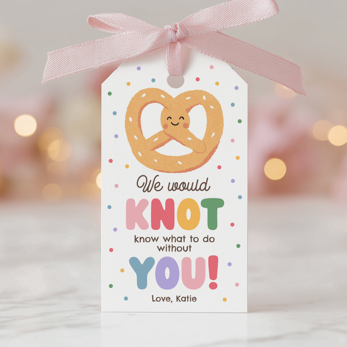 Pretzel Teacher Appreciation Tag Template