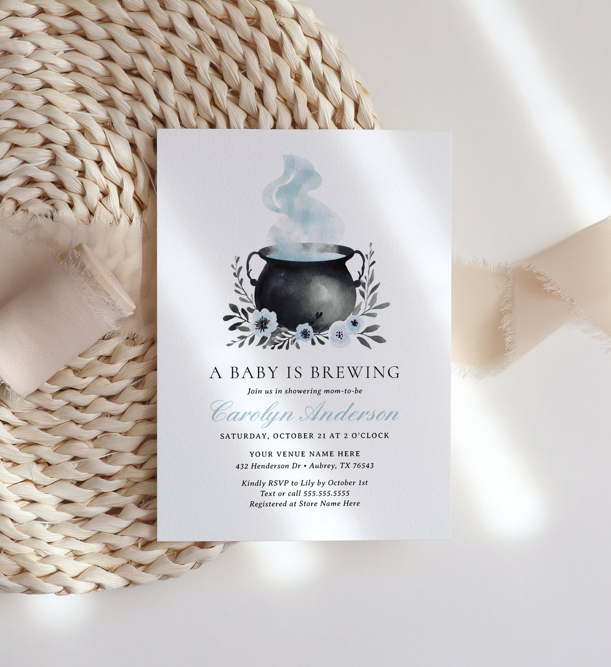 A Baby is Brewing Boy Baby Shower Invitation Template