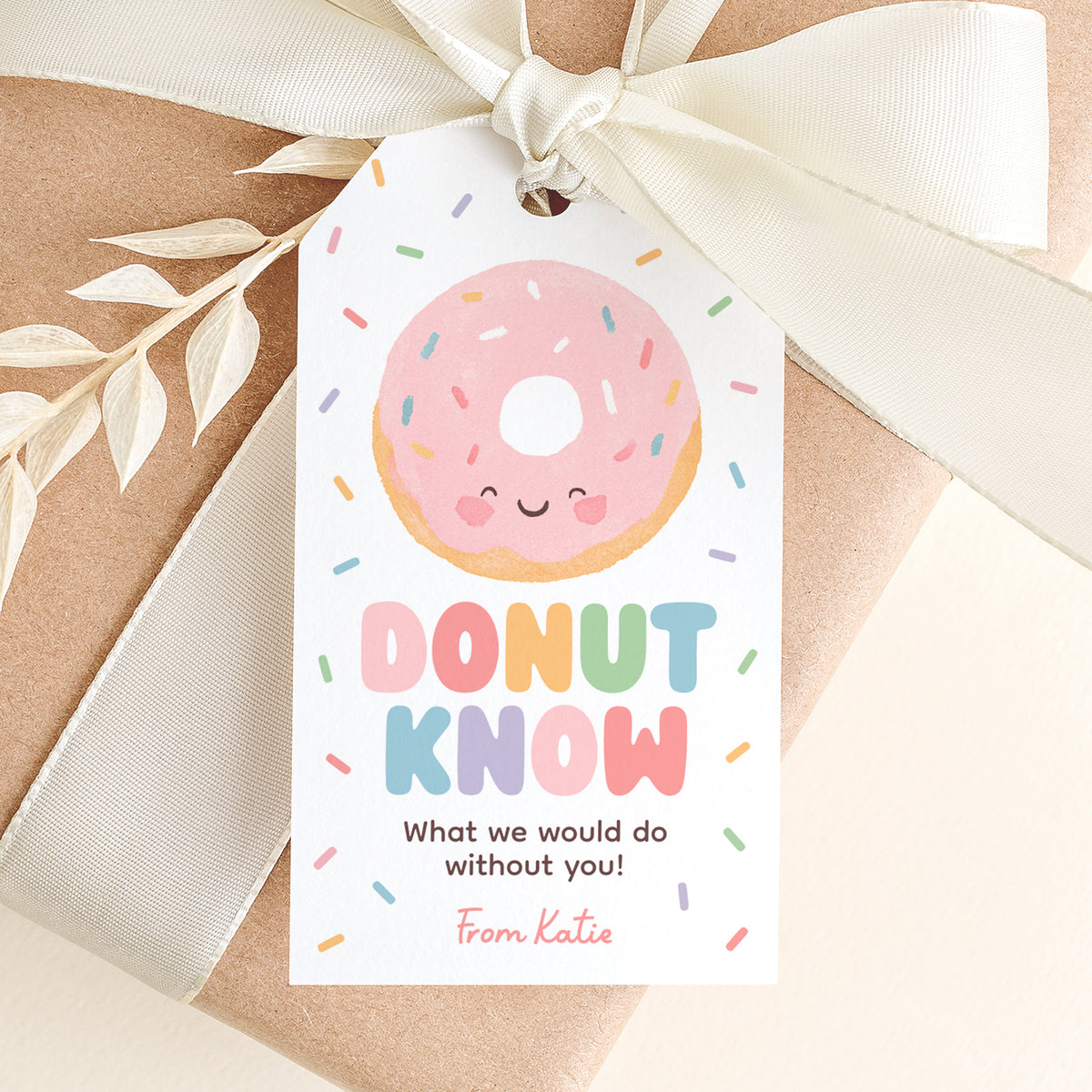 Donut Teacher Appreciation Tag Template