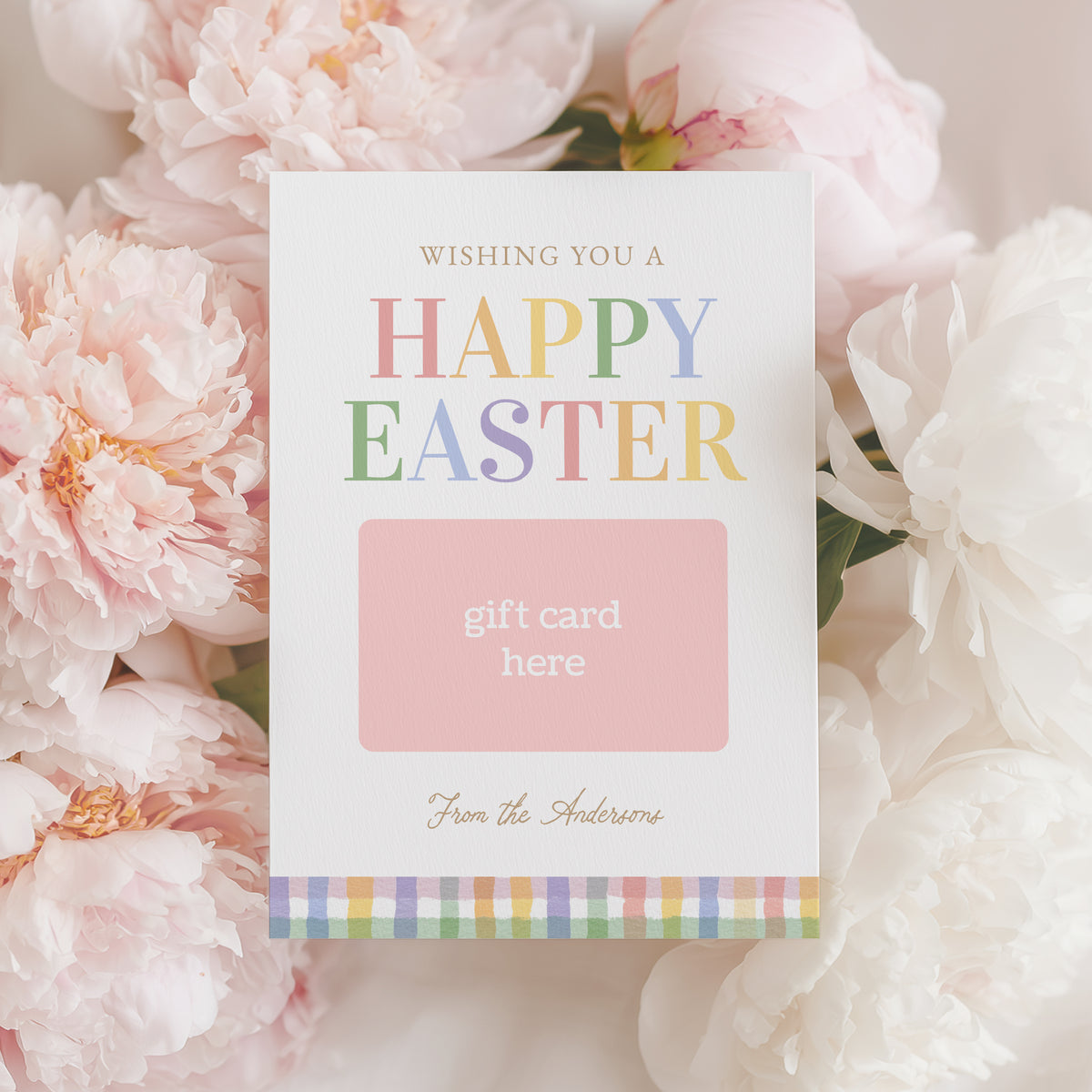Gingham Happy Easter Gift Card Holder
