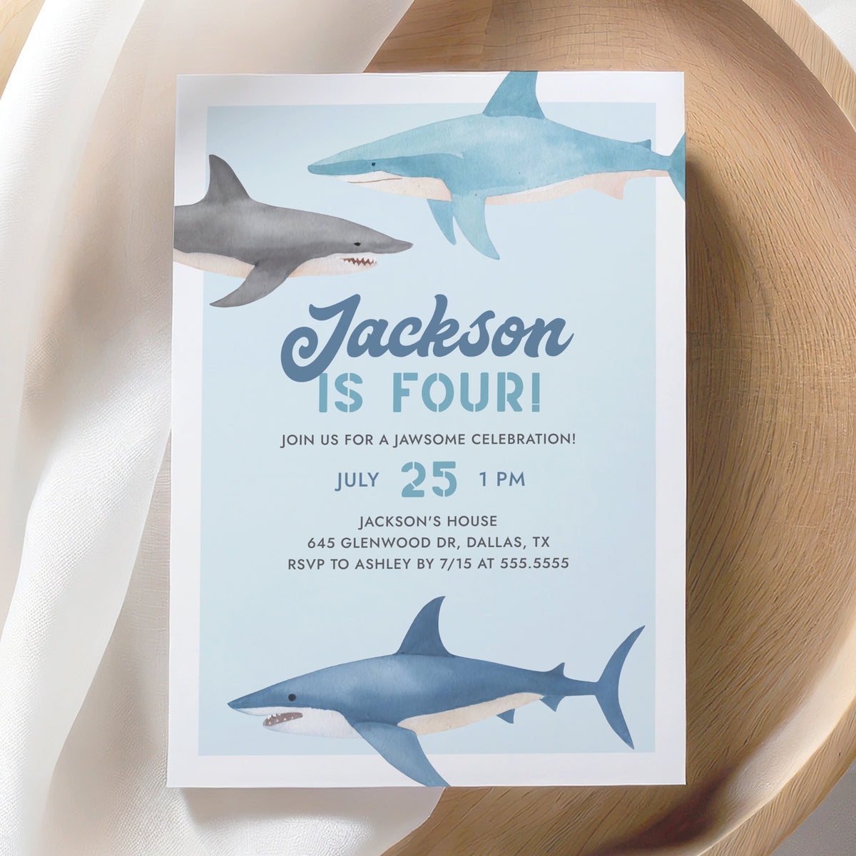 Shark Birthday Invitation