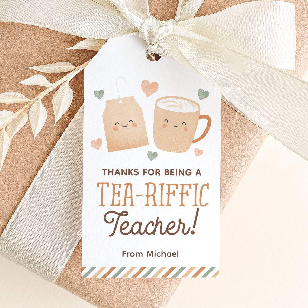 Tea-riffic Teacher Appreciation Tag Template