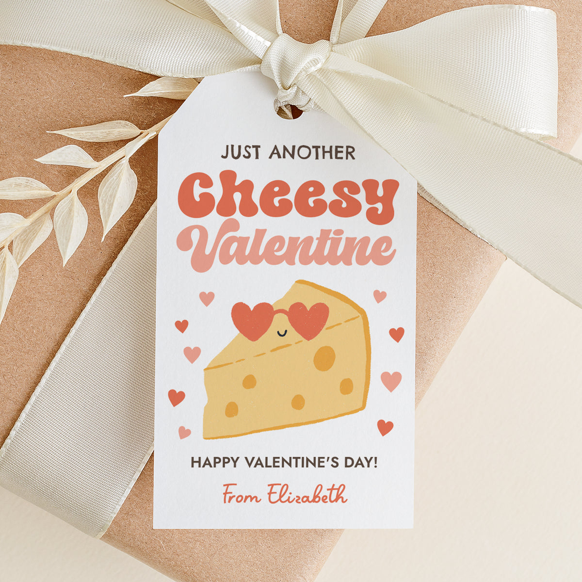 Cheese Valentine's Tag Template