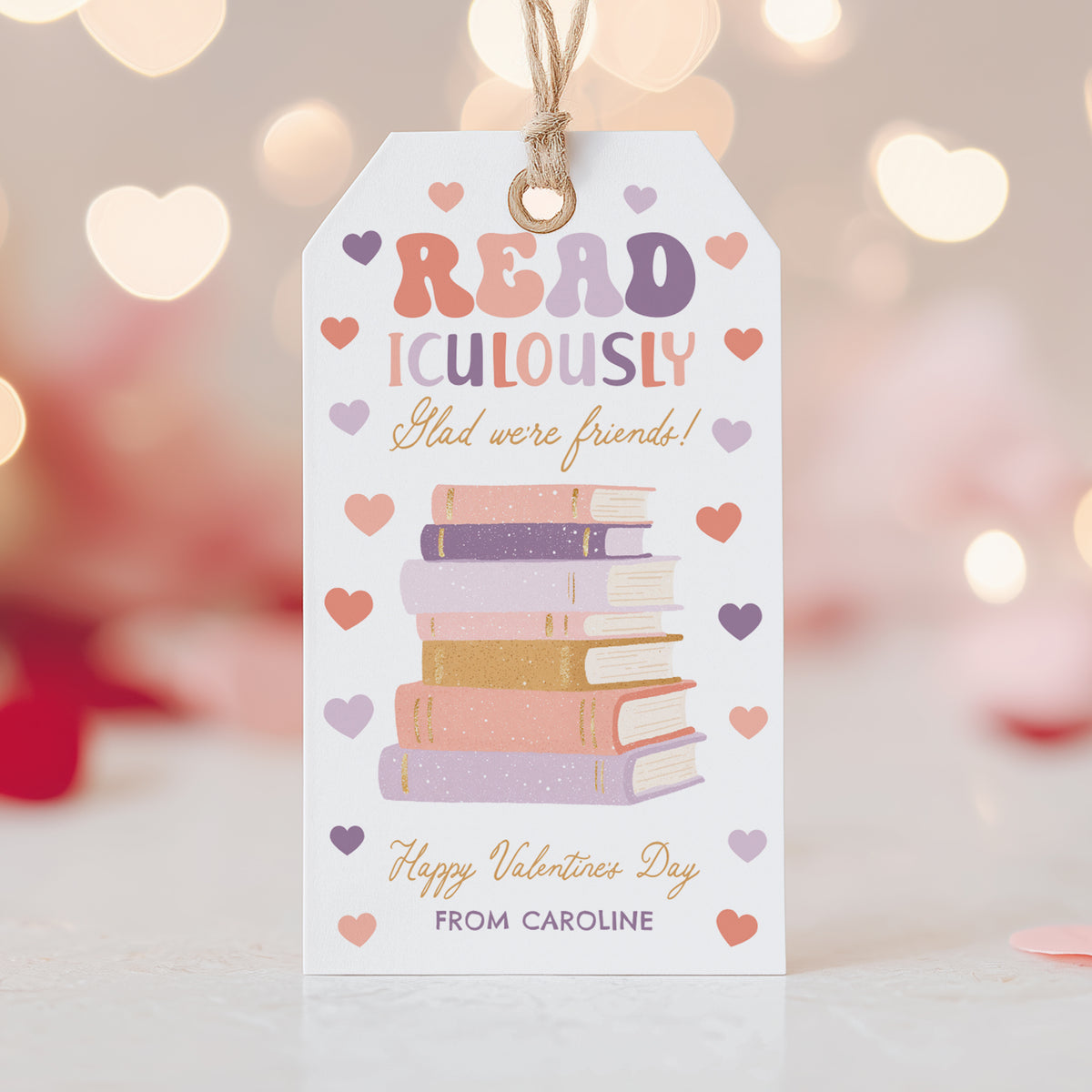 Book Valentine's Tag Template