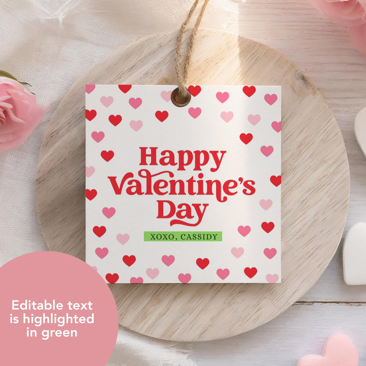 Hearts Valentine's Tag Template