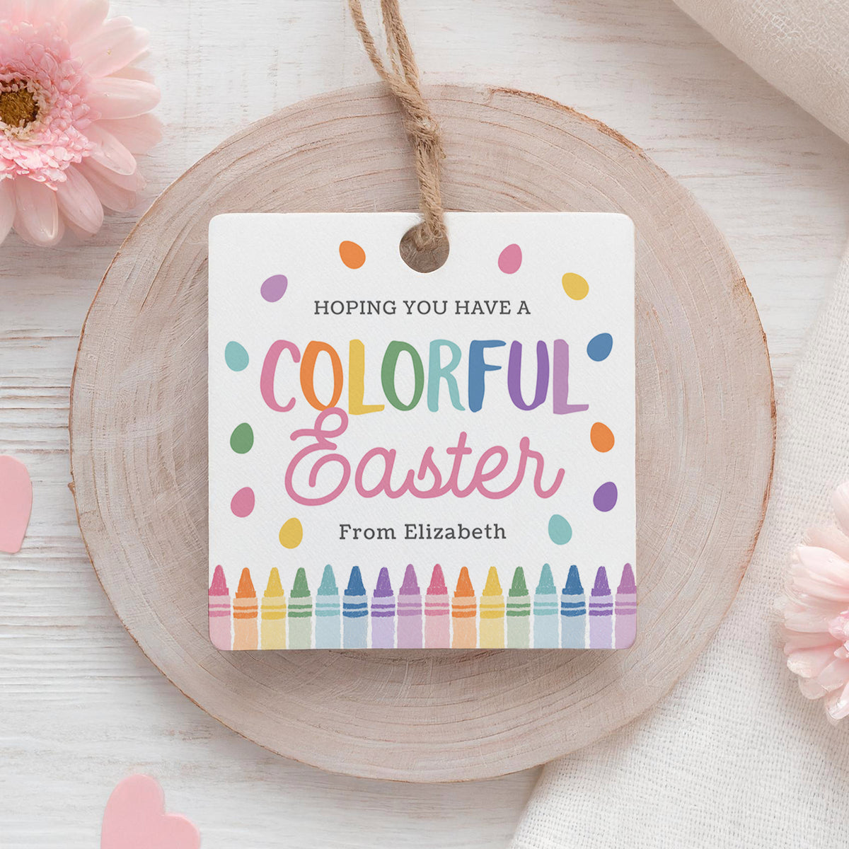 Crayon Easter Tag