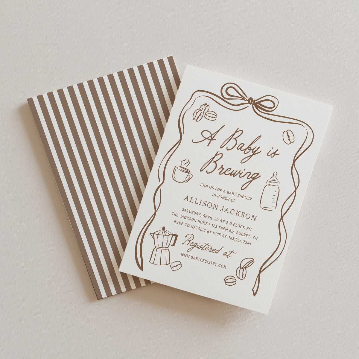 Hand Drawn Coffee Baby Shower Invitation
