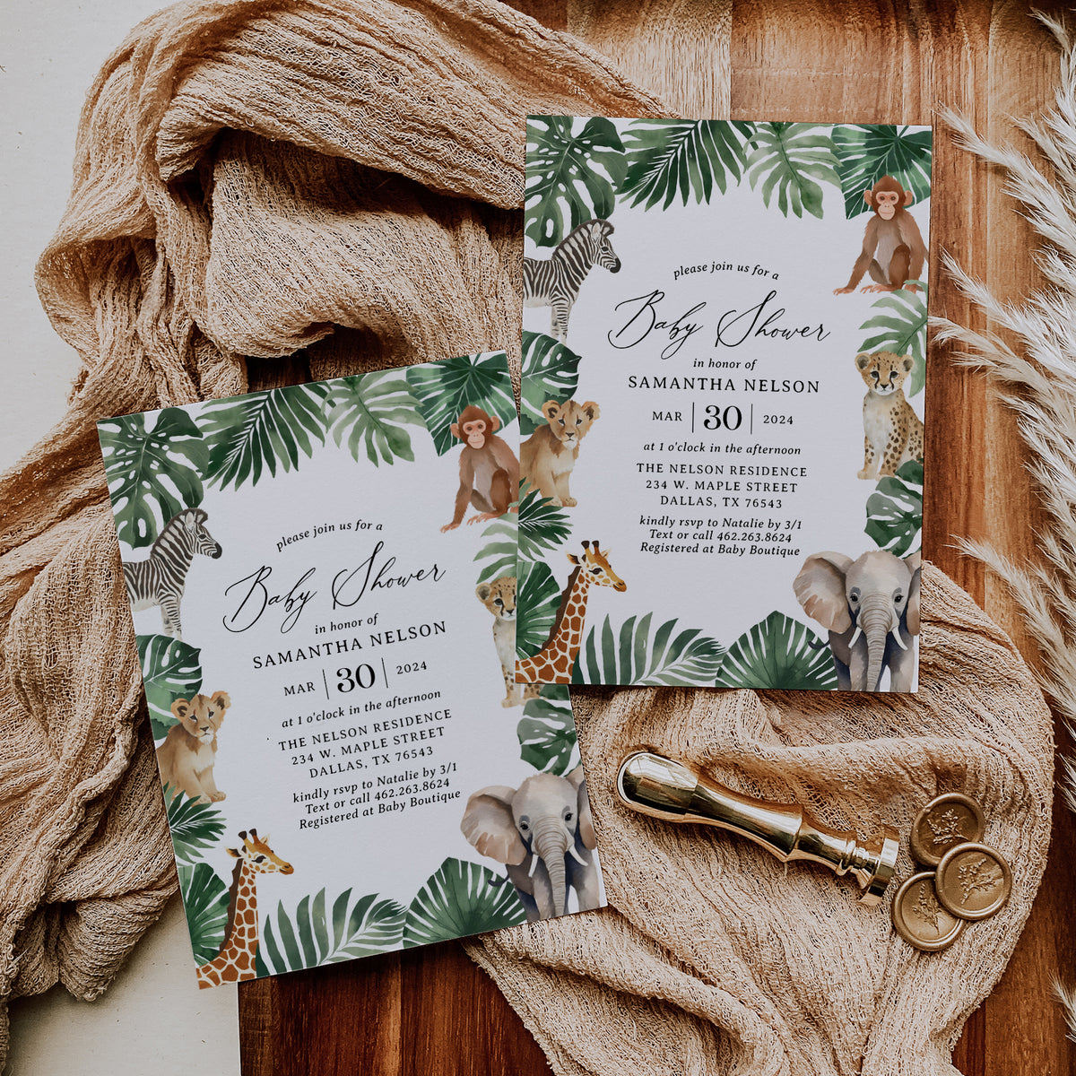 Safari Baby Shower Invitation