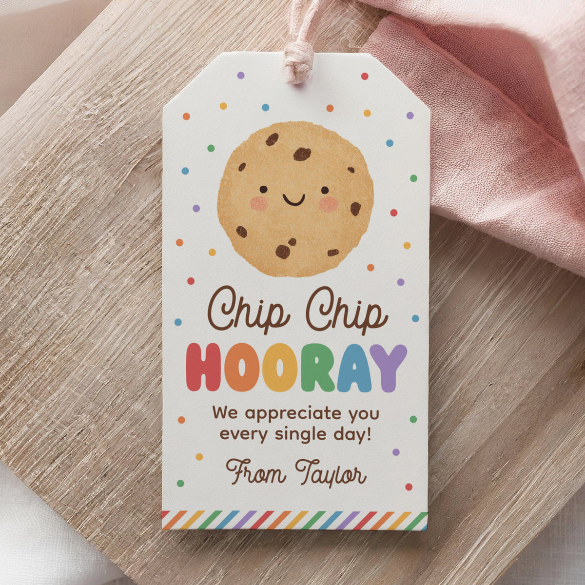 Chip Chip Hooray Cookie Teacher Appreciation Tag Template