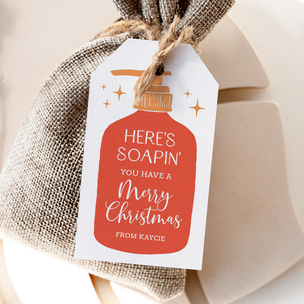 Here's Soapin Holiday Tag Template