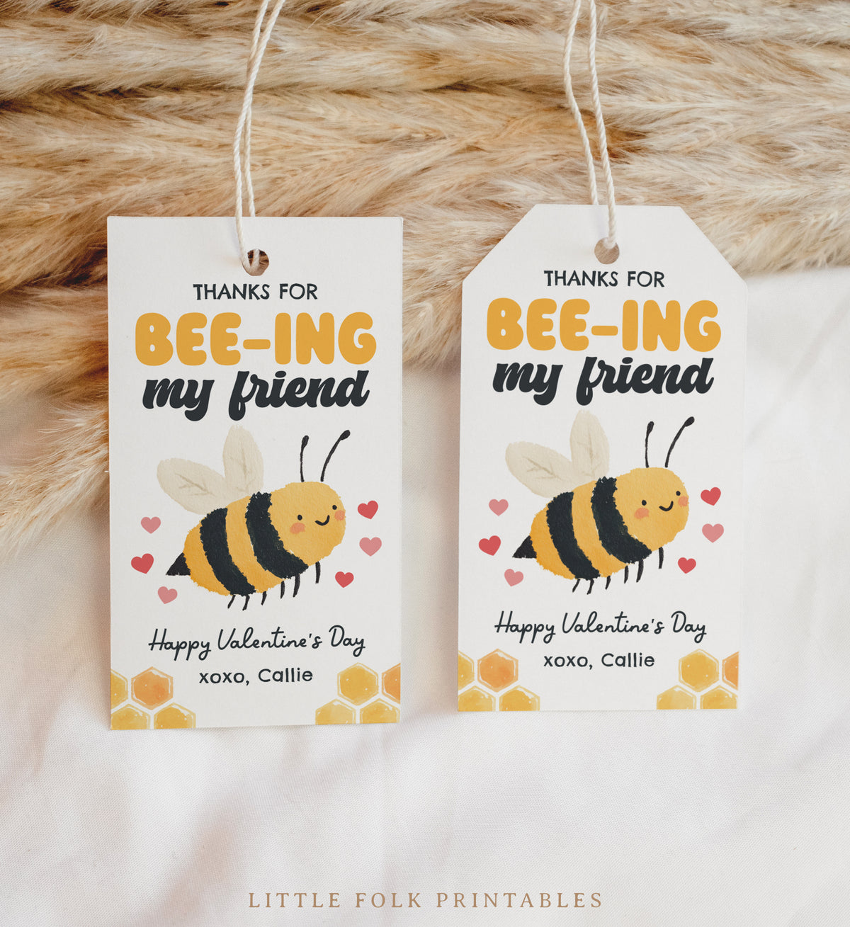 Bee Valentine's Tag Template
