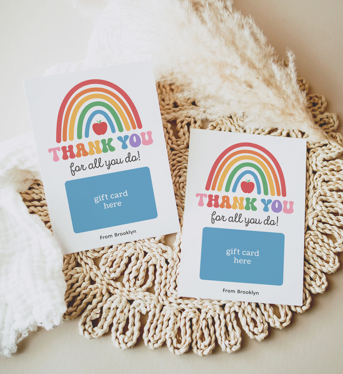 Rainbow Teacher Appreciation Gift Card Holder