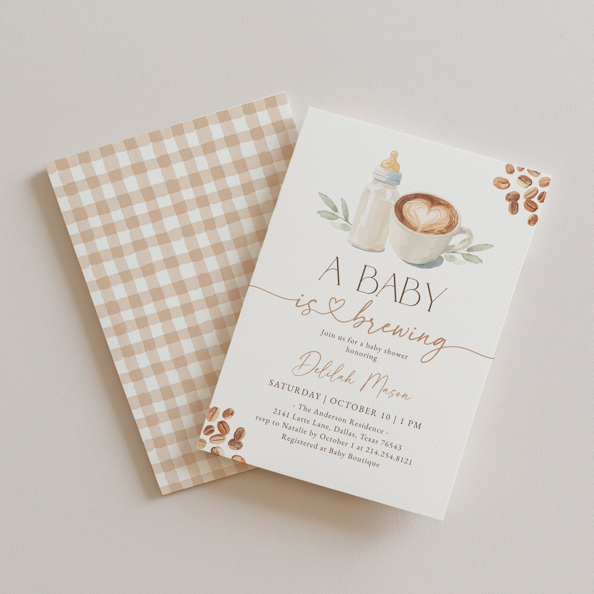 Coffee Baby Shower Invitation