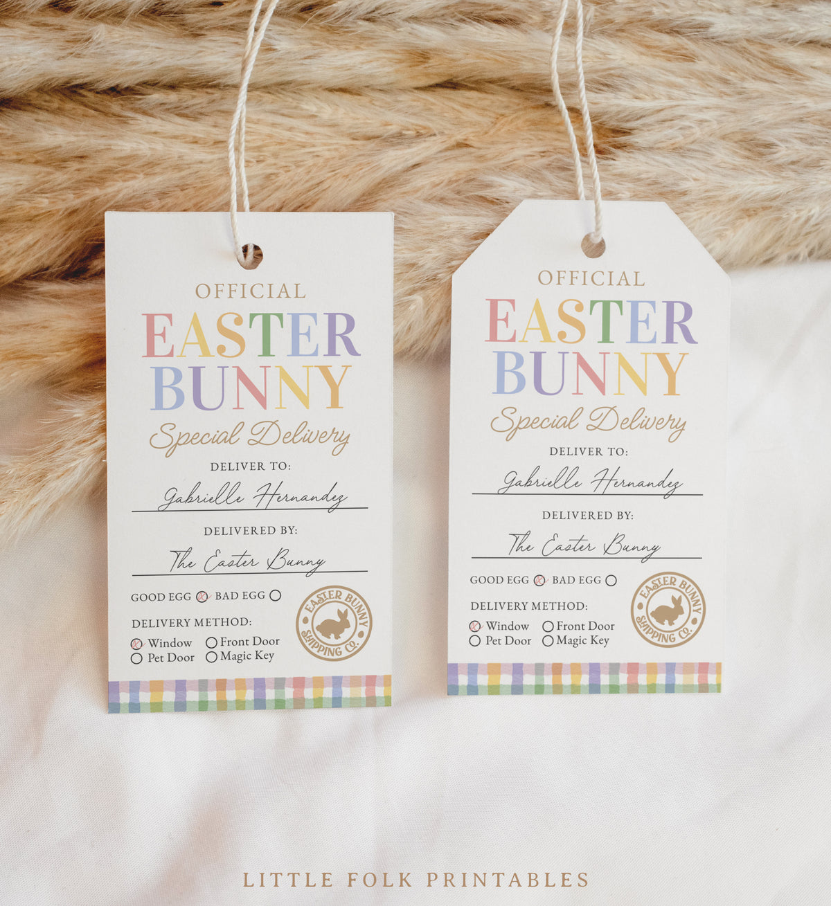 Gingham Easter Delivery Tag